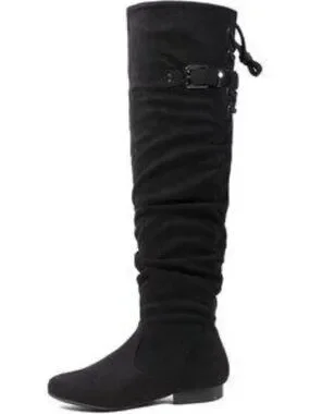 Shoes | Dream Pairs Womens Black Lace Up Side Zip Over The Knee Thigh ...